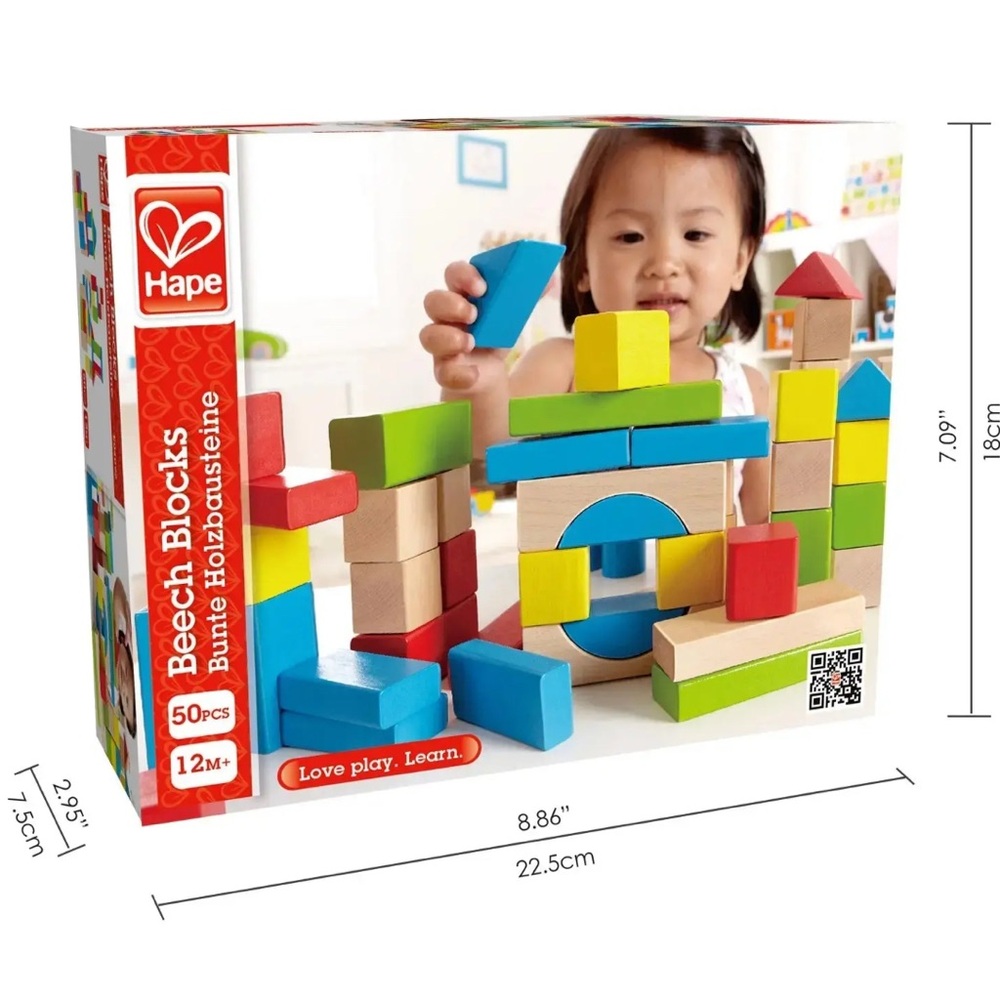 Hape Beech Blocks - Vibrant Wooden Building Set